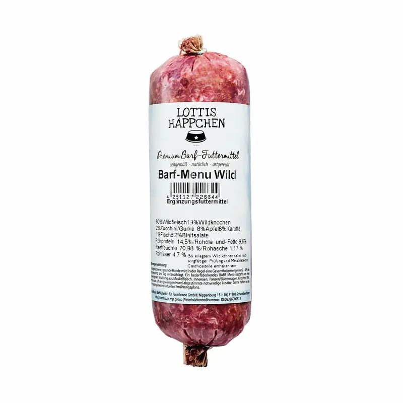 Kracherpreis Sparpaket 5 x 250 g LOTTIS HÄPPCHEN Barf Menü Wild
